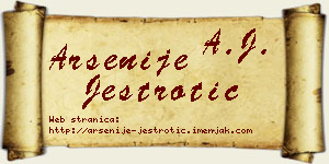 Arsenije Jestrotić vizit kartica